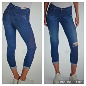 SJ47 GUC $189 AG Prima Roll Up Cigarette Jeans size 26R